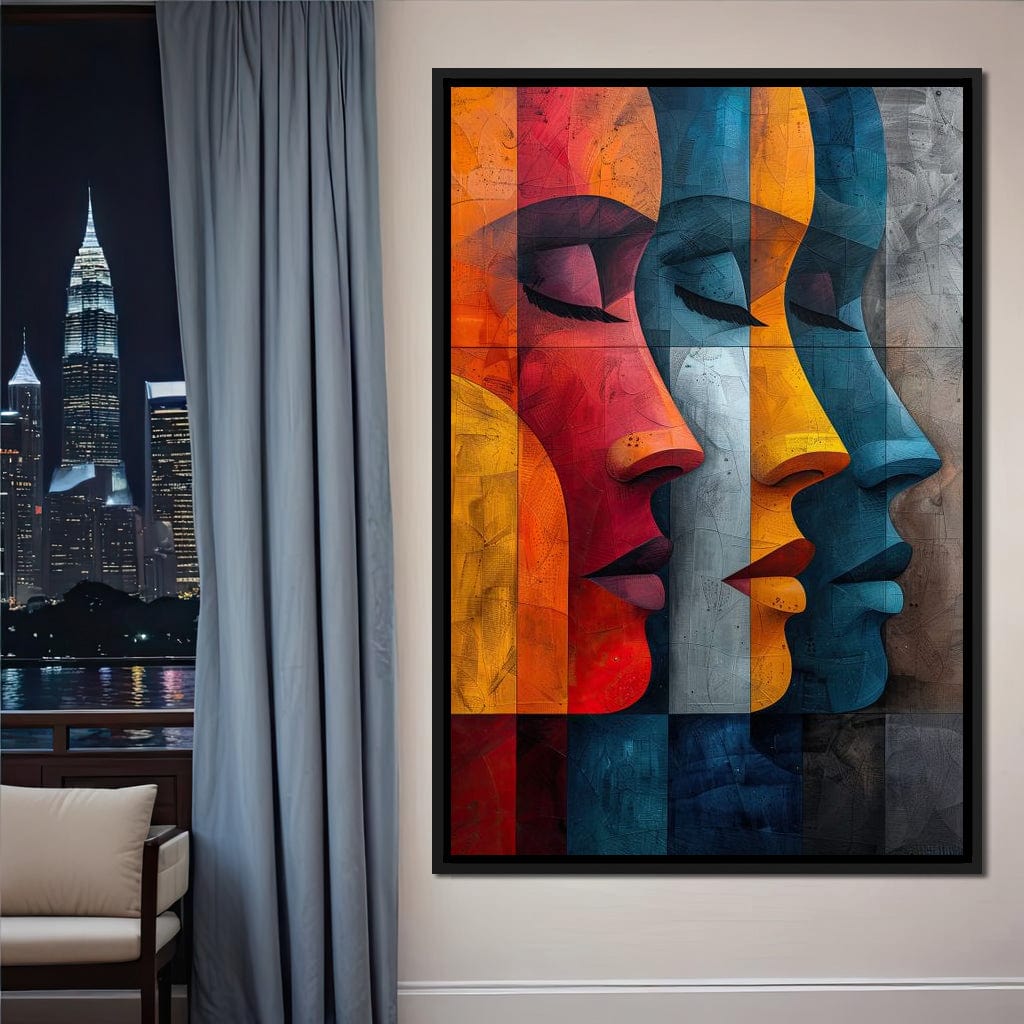 Chromatic Contours Converge Canvas Wall Art