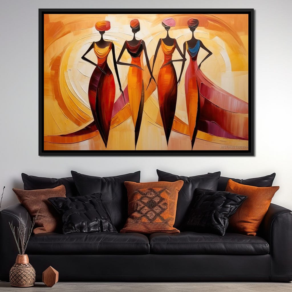 Golden Maroon Elegance Canvas Wall Art