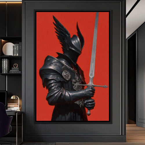 Midnight Vanguard Knight Oath Canvas Wall Art