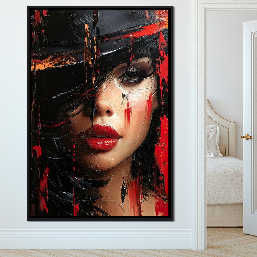 Sable Shroud of Passion Canvas Wall Art