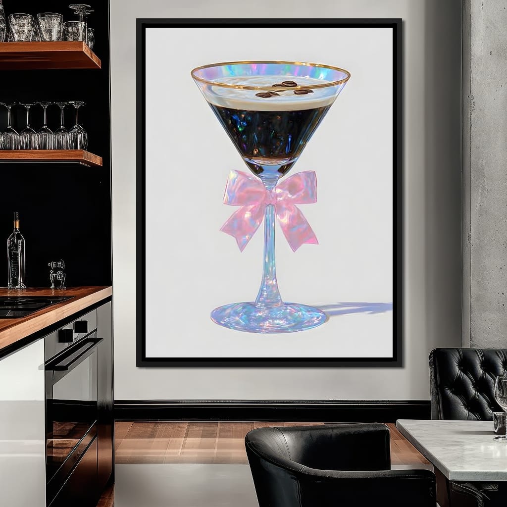 Iridescent Espresso Martini Bow Canvas Wall Art