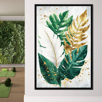 Golden Leaf Rhythm in Nature Canvas Wall Art