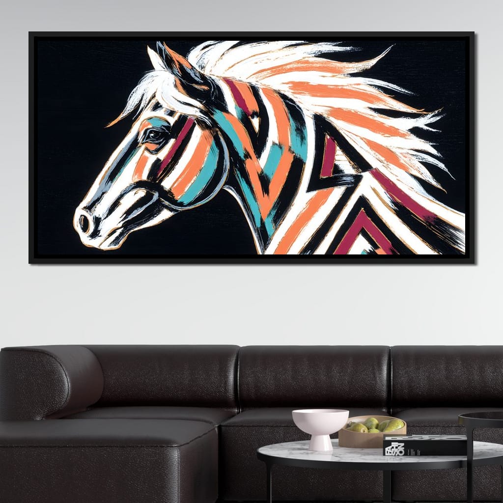Prismatic Stallion Spirit Canvas Wall Art