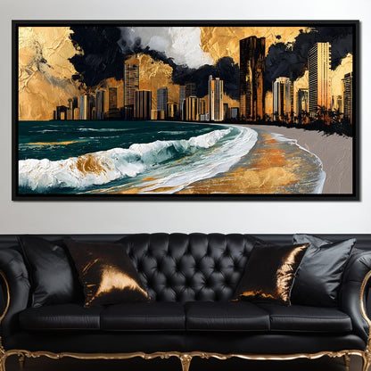 Gilded Towers Beyond The Tides Canvas Wall Art