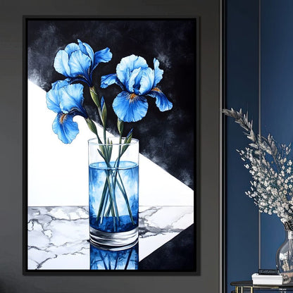Iris Reflections in Glass Canvas Wall Art