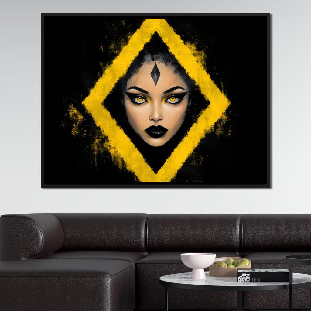 Golden Stare of Midnight Queen Canvas Wall Art