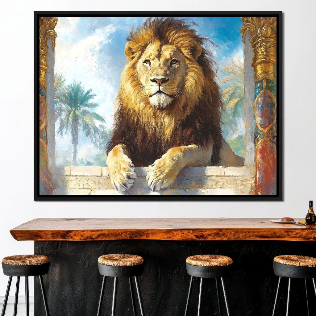 Lion Oasis Canvas Wall Art