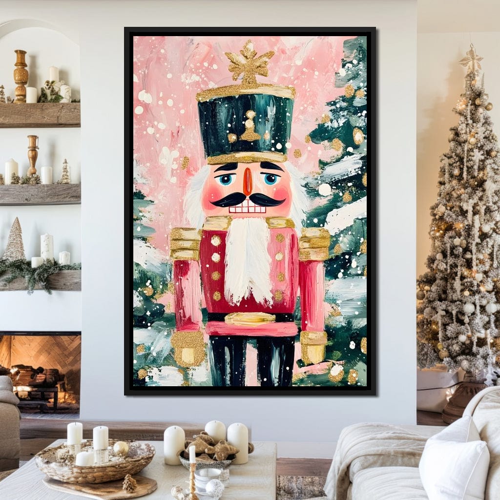Festive Nutcracker Snow Parade Canvas Wall Art