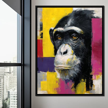 Bold Chimp Portrait Pop Mood Canvas Wall Art
