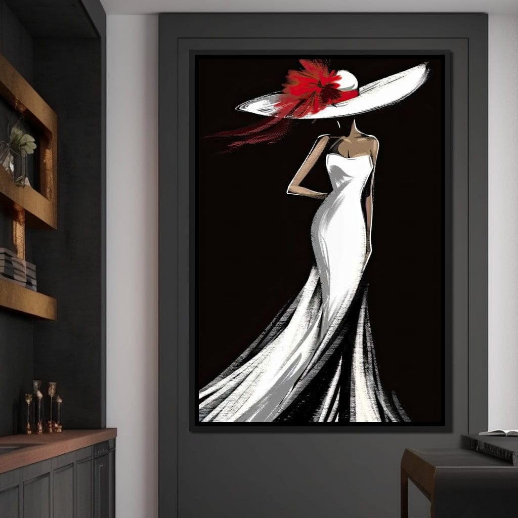 The White Dress - Elegant Nocturne Silhouette Canvas Wall Art