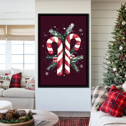 Candy Cane Christmas Treat Canvas Wall Art