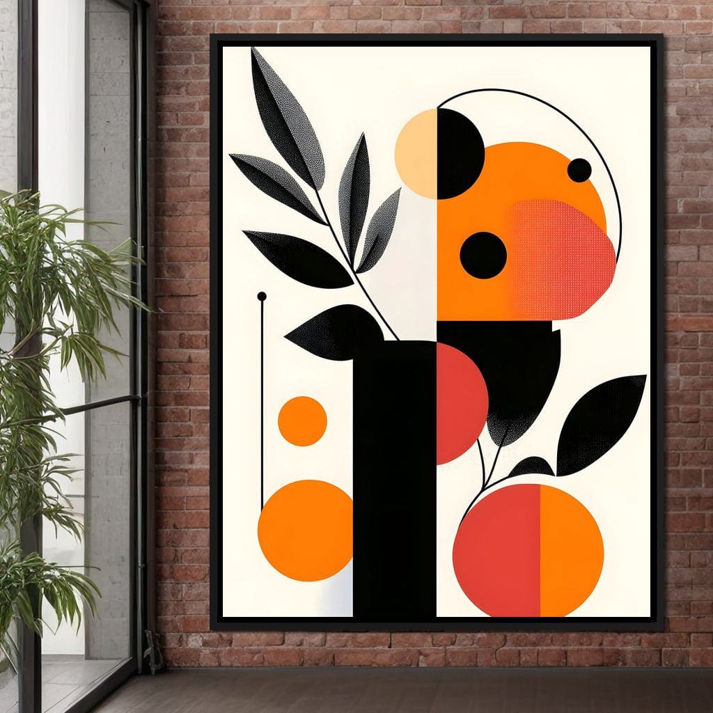 Mid Century Citrus Geometry Canvas Wall Art