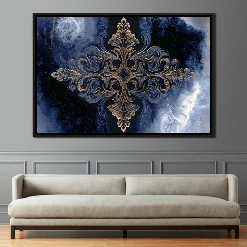 Gilded Blue Reverie Canvas Wall Art