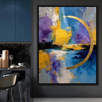 Golden Crescent Over Blue Sky Canvas Wall Art
