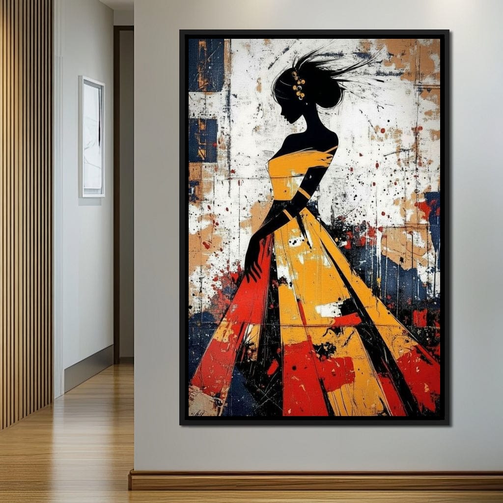 Women in Yellow Dress Canvas Wall Art
