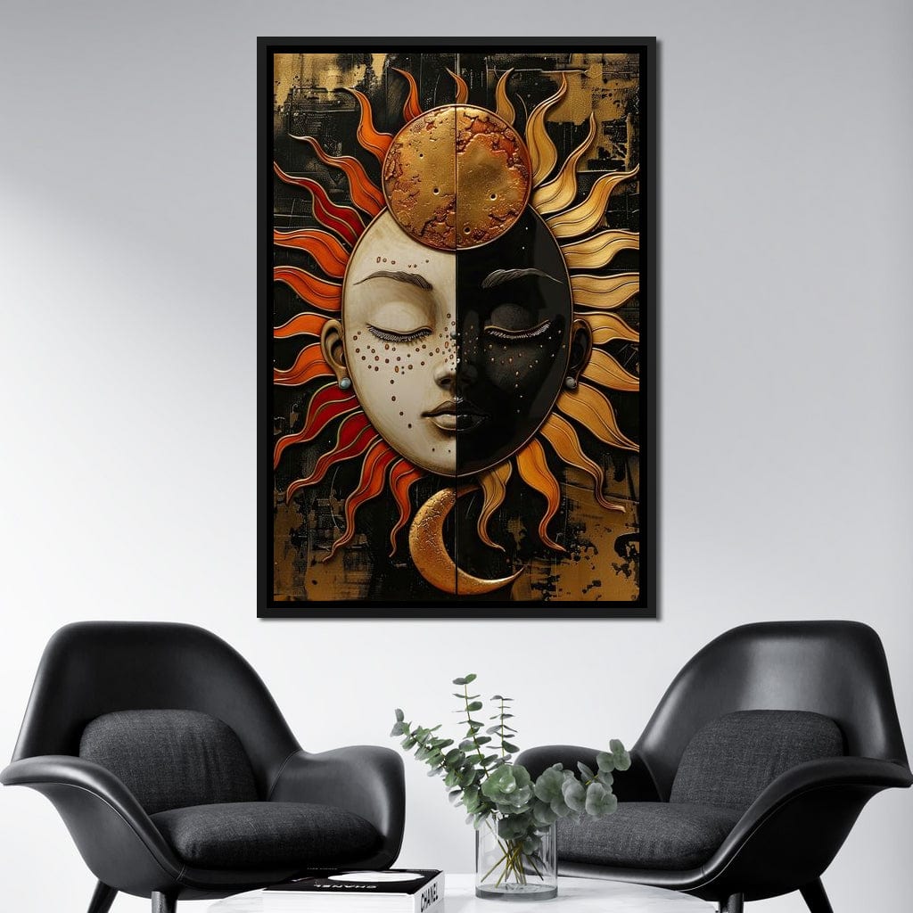 Solar Lunar Symbiosis Canvas Wall Art