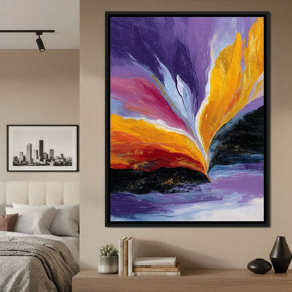 Golden Rift Over Violet Tide Canvas Wall Art