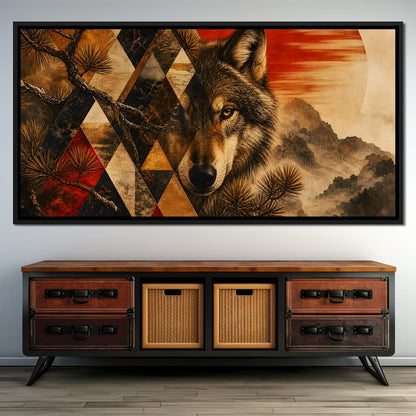 Solitary Predator Rising Sun Canvas Wall Art