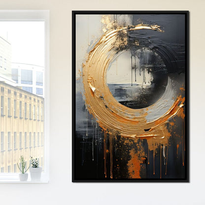 Abyssal Gold Embrace Canvas Wall Art