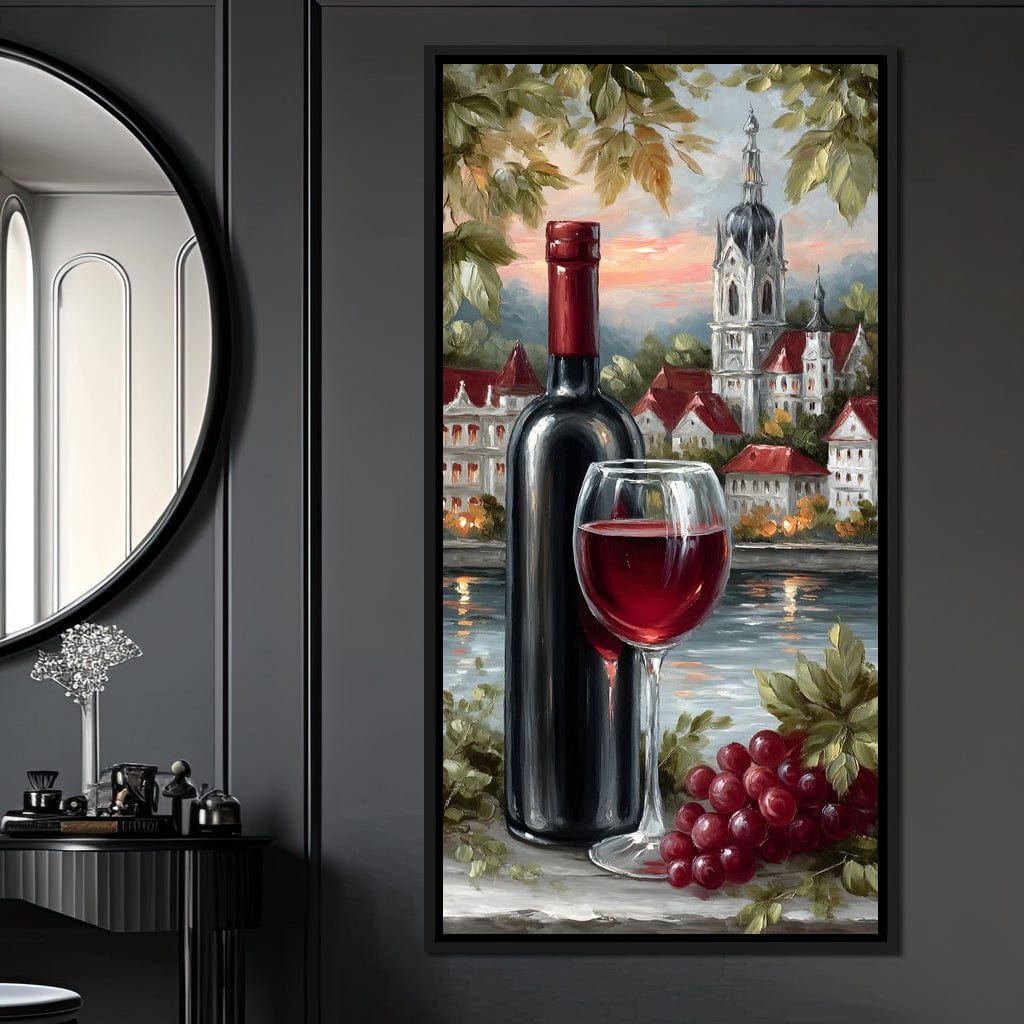 Wine Reflections by the Lake Canvas Wall Art
