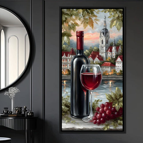 Wine Reflections by the Lake Canvas Wall Art