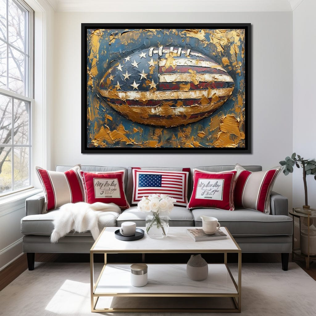 Patriotic Football Canvas Wall Art