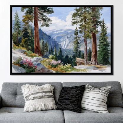 Sierra Falls Pine Vista Trail Canvas Wall Art