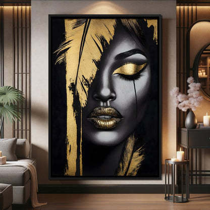 Golden Elegance Enigma Canvas Wall Art