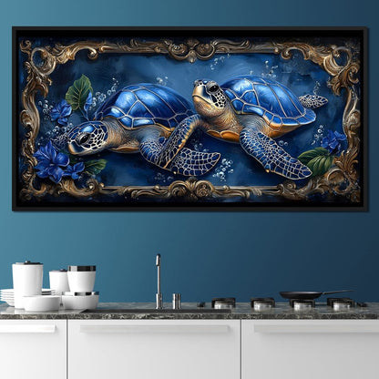 Oceanic Serenity Turtles Canvas Wall Art