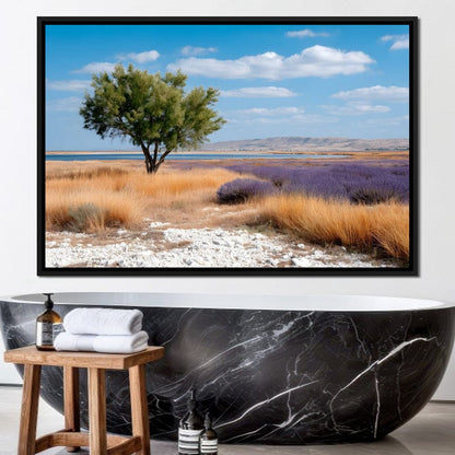 Solitary Tree Salt Marsh Sky Canvas Wall Art