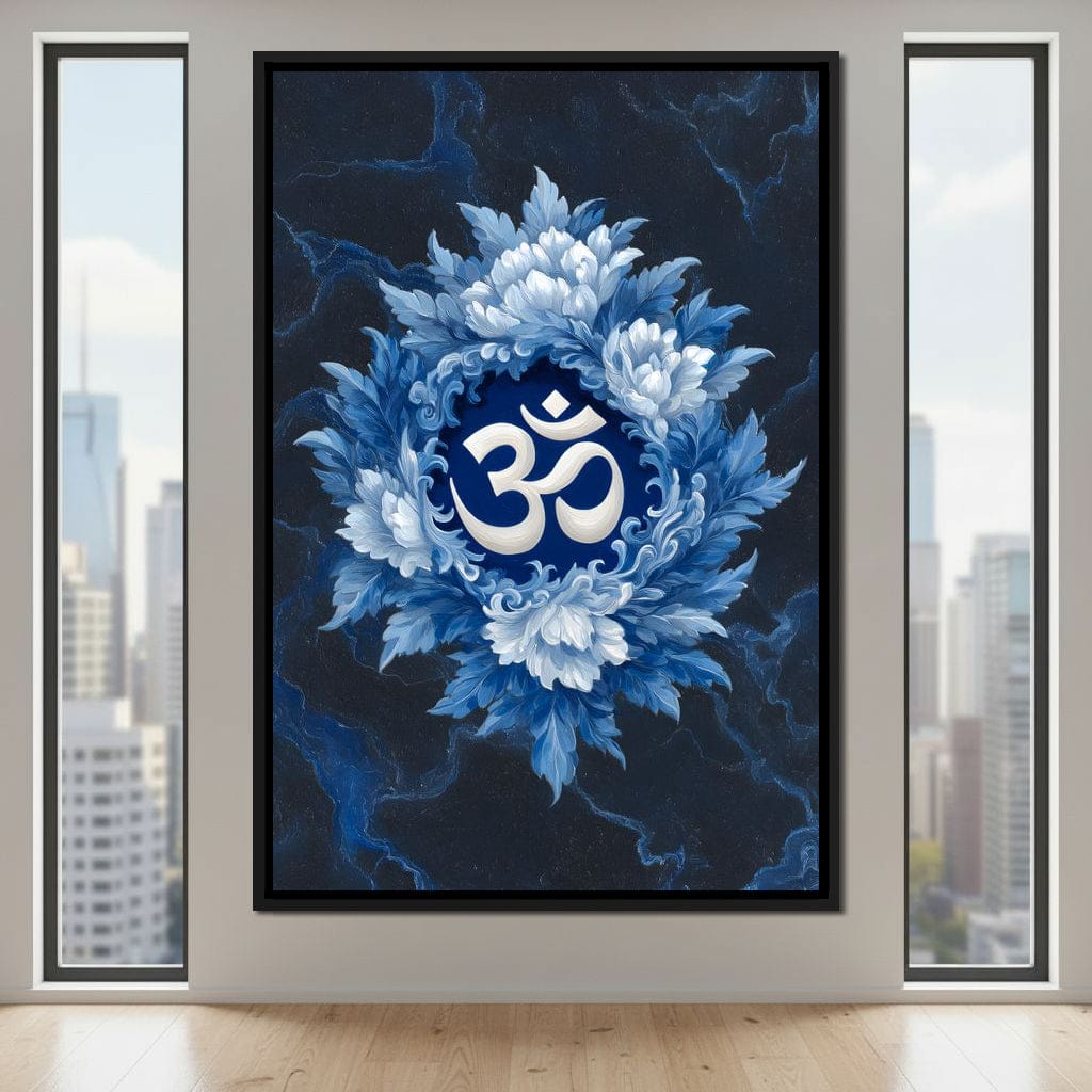 Om Lotus Blossom Meditation Mark Canvas Wall Art
