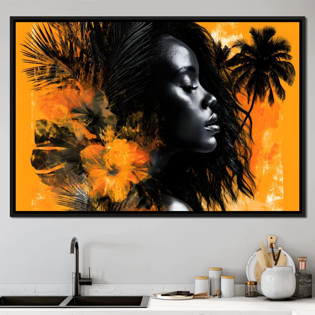 Golden Solitude Tropics Rising Canvas Wall Art