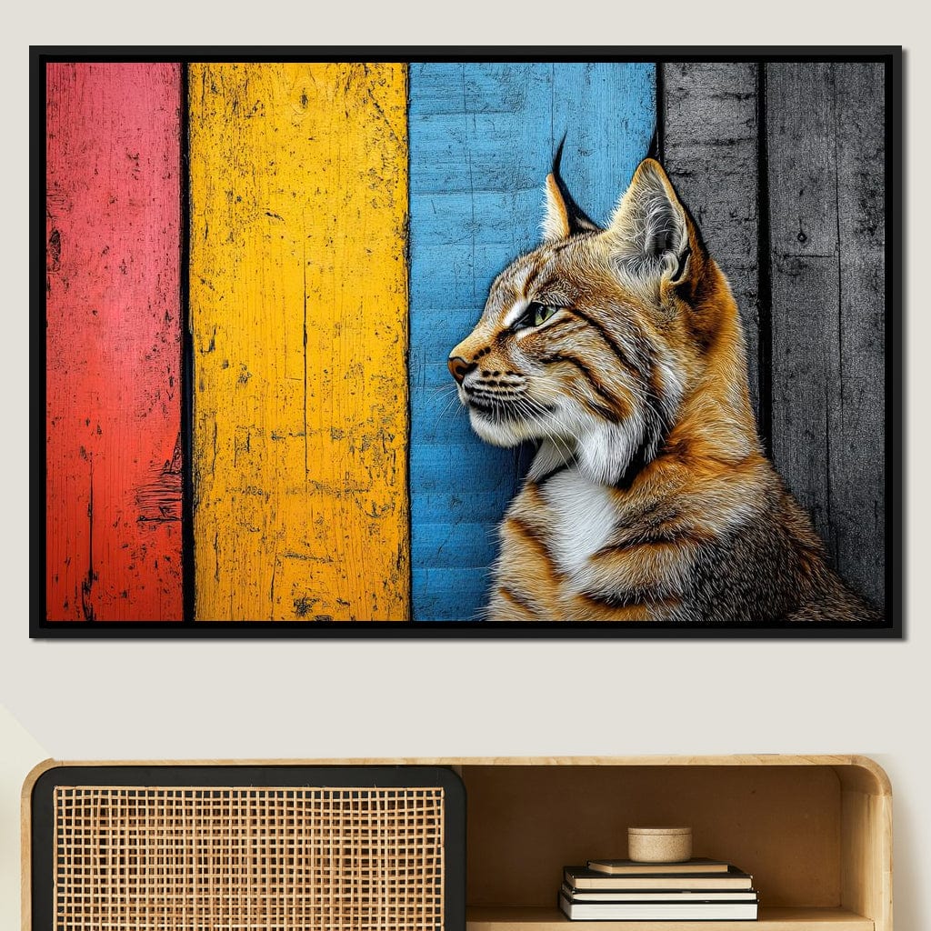Wild Elegance Against Color Stripes Canvas Wall Art