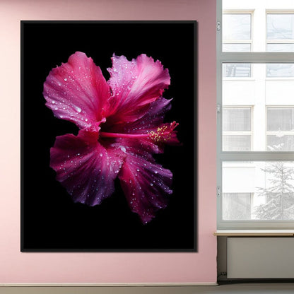 Rainkissed Pink Hibiscus Petals Canvas Wall Art
