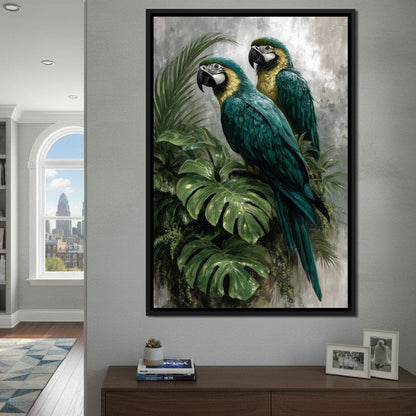 Emerald Jungle Guardians Canvas Wall Art