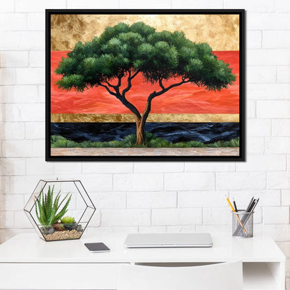 Majestic Dawn Tree Harmony Canvas Wall Art