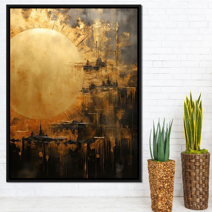 Golden Sun Atmosphere Canvas Wall Art