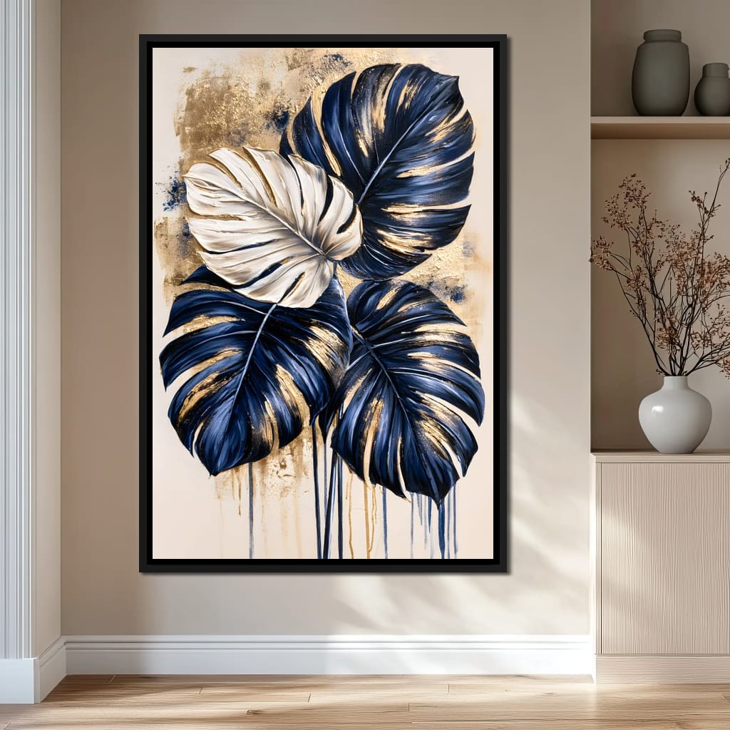 Gilded Foliage Under Midnight Skies Canvas Wall Art