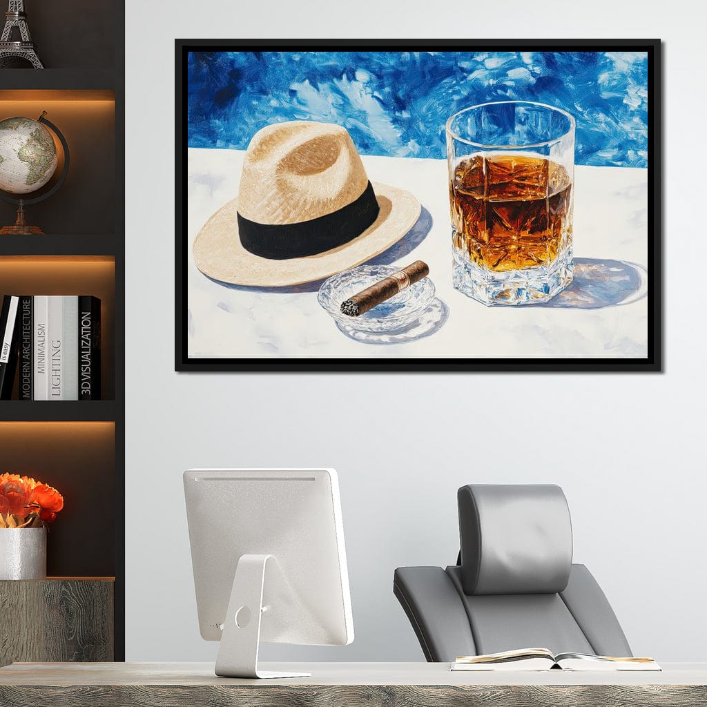 Cigar by the Pool Canvas Wall Art