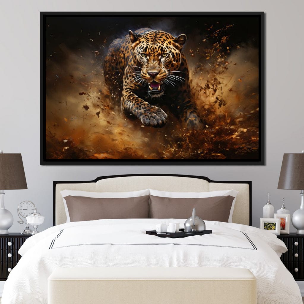 Running Leopard Canvas Wall Art