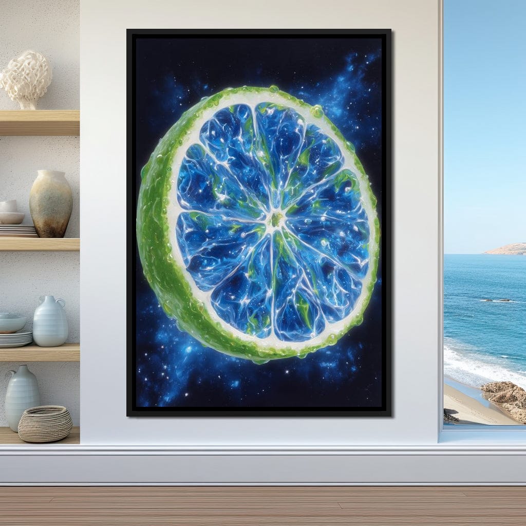 Galactic Lime Slice Radiance Canvas Wall Art