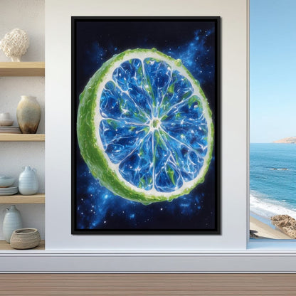 Galactic Lime Slice Radiance Canvas Wall Art