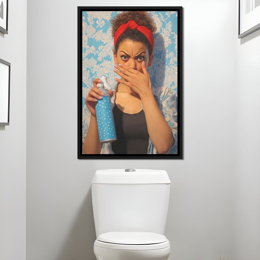 Bathroom Spray Panic Canvas Wall Art