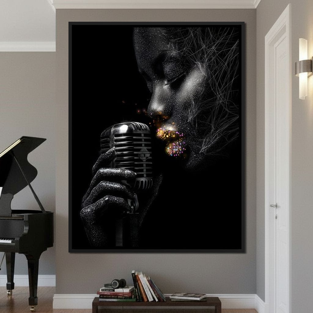Stardust Singer Noir Portrait Canvas Wall Art