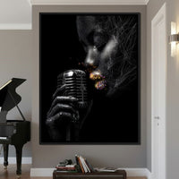 Stardust Singer Noir Portrait Canvas Wall Art