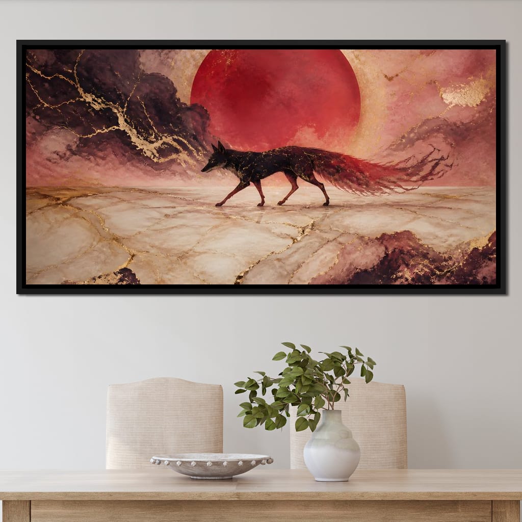 Gold Vein Fox Spirit Canvas Wall Art