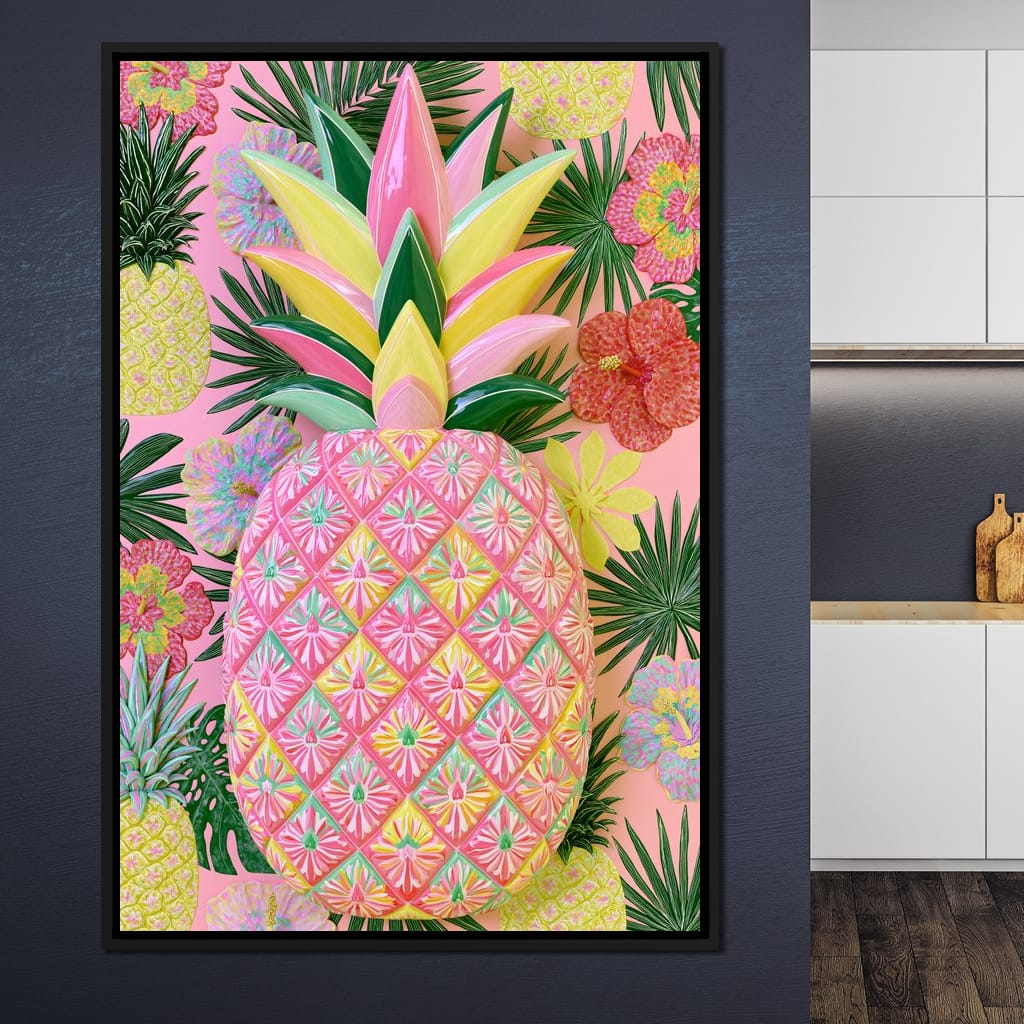 Tropical Solstice Island Pineapple Canvas Wall Art