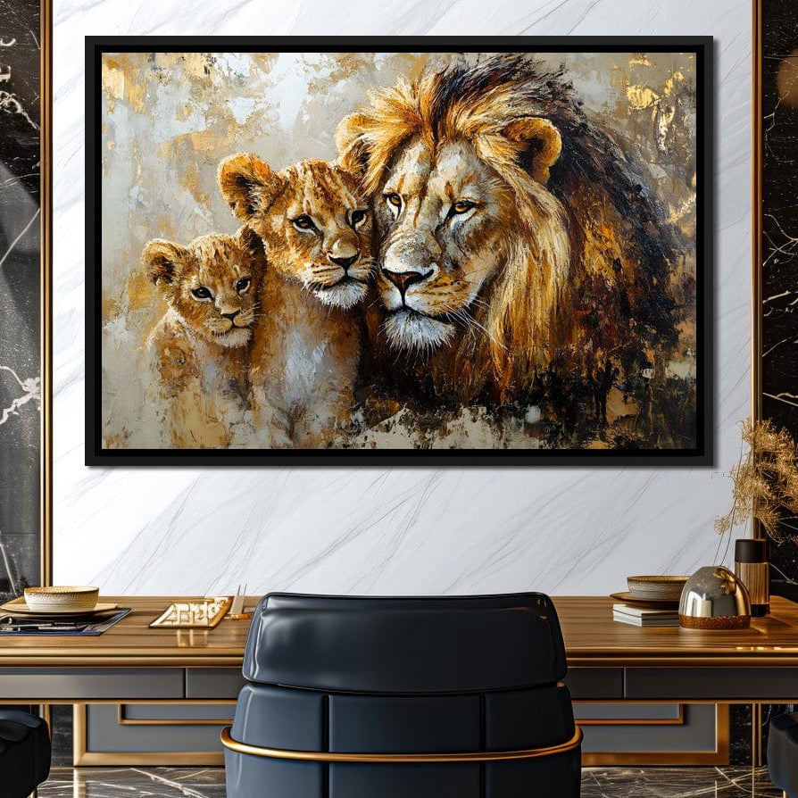 Majestic Bond of the Wild Lions Canvas Wall Art