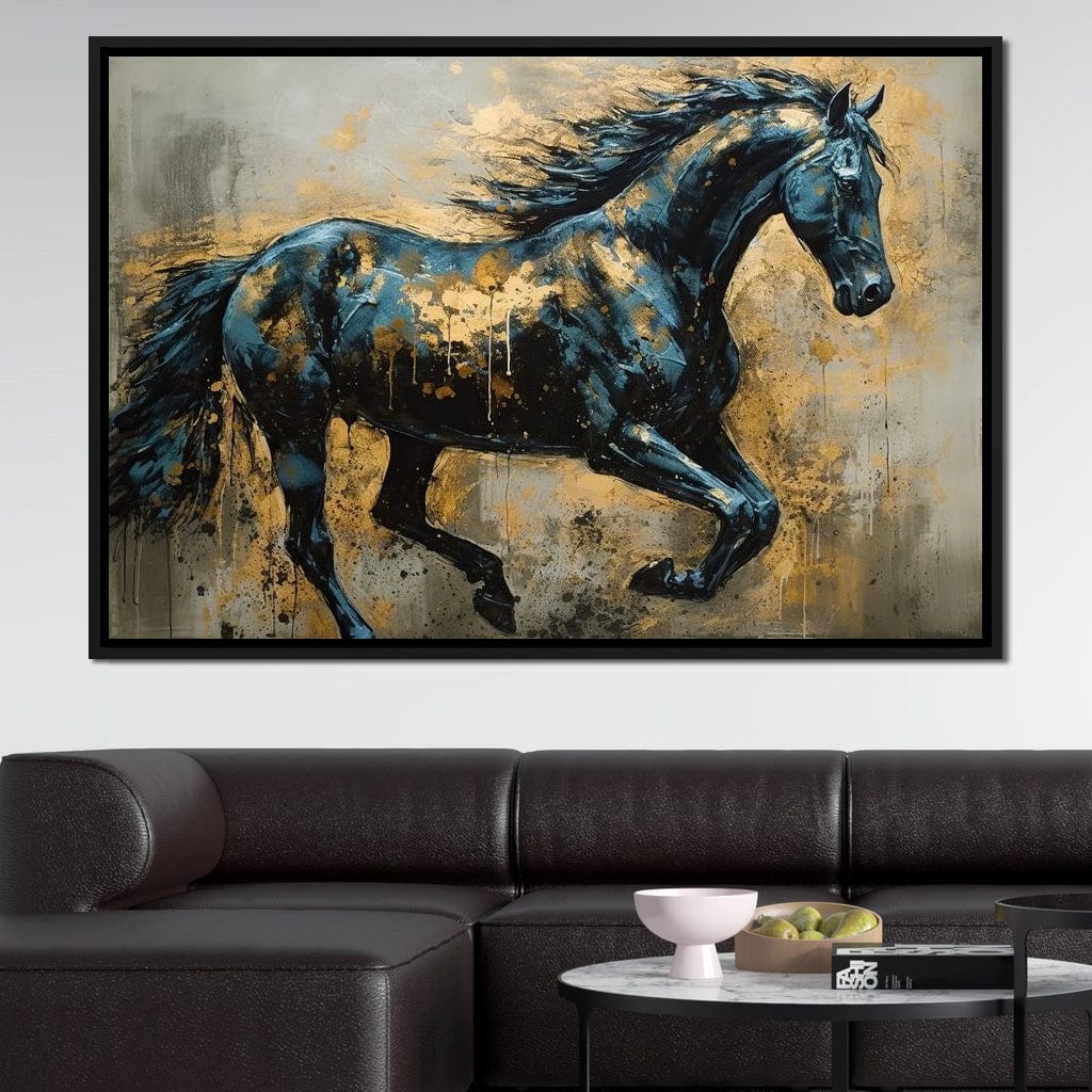 Gilded Stallion Canvas Wall Art