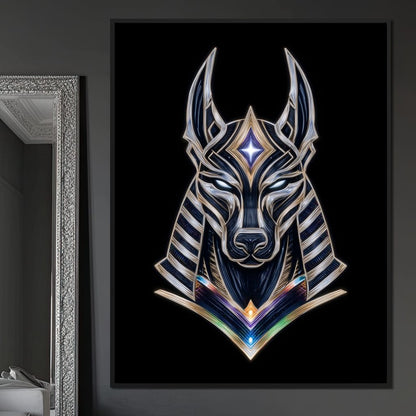 Celestial Anubis Guardian Canvas Wall Art